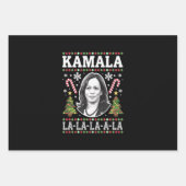 Kamala Harris 2024 Weihnachts-Comma La Xmas Geschenkpapier Set (Vorderseite)
