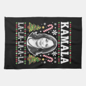 Kamala Harris 2024 Weihnachts-Comma La Xmas Geschirrtuch (Horizontal)