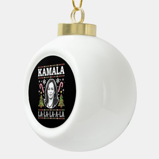 Kamala Harris 2024 Weihnachts-Comma La Xmas Keramik Kugel-Ornament (Rechts)