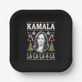 Kamala Harris 2024 Weihnachts-Comma La Xmas Pappteller (Vorderseite)