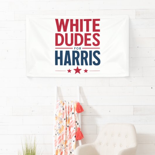 Kamala Harris 2024: Weißer Typ für Harris-Wahl Banner (Insitu)