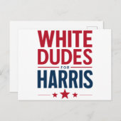 Kamala Harris 2024: Weißer Typ für Harris-Wahl Postkarte (Vorne/Hinten)