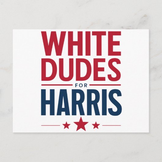 Kamala Harris 2024: Weißer Typ für Harris-Wahl Postkarte (Vorderseite)