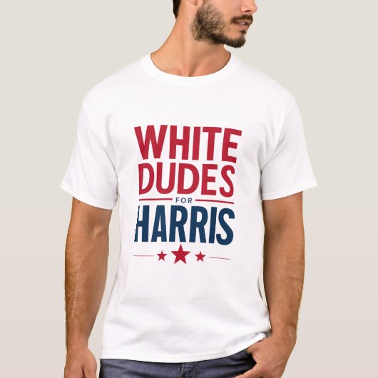 Kamala Harris 2024: Weißer Typ für Harris-Wahl T-Shirt (Vorderseite)