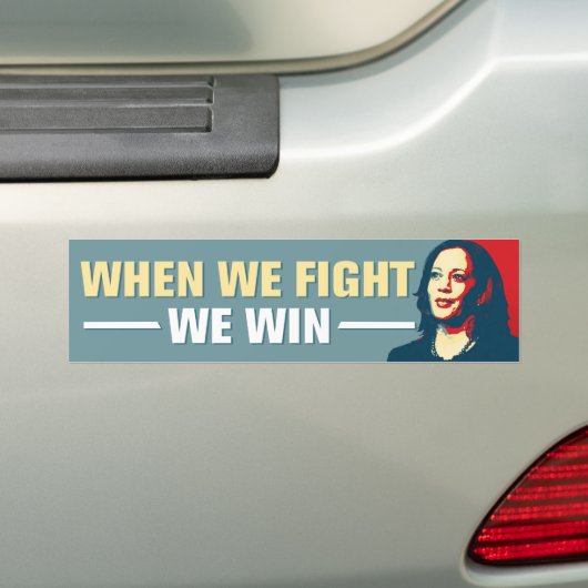 Kamala Harris 2024: Wenn wir kämpfen, gewinnen wir Autoaufkleber (Auf Auto)