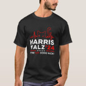 Kamala Harris 2024 Wir gehen nicht zurück zum Herz T-Shirt (Vorderseite)