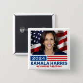 Kamala Harris 2024 Wir wählen Freiheit Button (Vorne & Hinten)