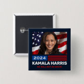 Kamala Harris 2024 Wir werden nicht zurückgehen Button (Vorne & Hinten)