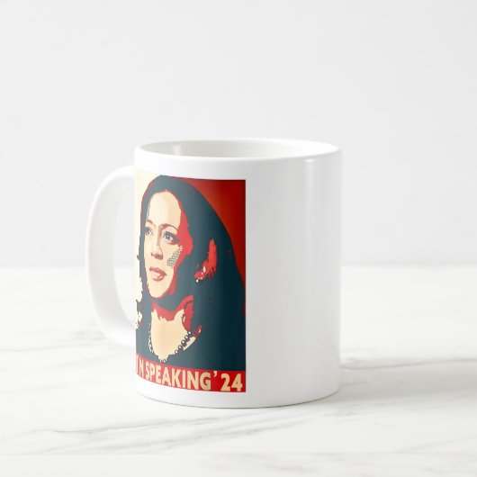 Kamala Harris 2024 Witzig ich spreche'24 Kaffeetasse (Vorderseite Links)