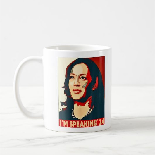 Kamala Harris 2024 Witzig ich spreche'24 Kaffeetasse (Links)