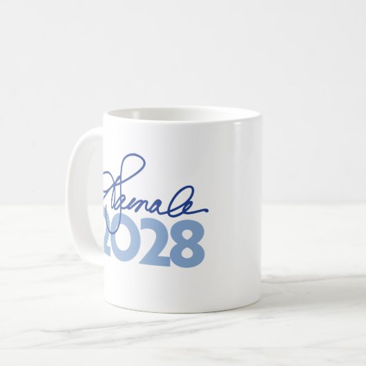 Kamala Harris 2028 Unterschrift Kaffeetasse (Vorderseite Links)