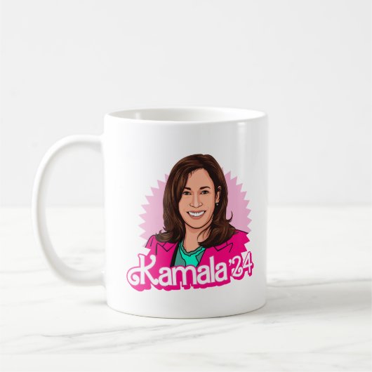Kamala Harris '24 in Pink Kaffeetasse (Links)