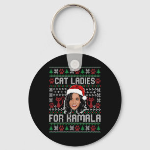 Kamala Harris 24 Ugly Christmas Cat Ladys For Kam Schlüsselanhänger