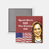 Kamala Harris 46. Vizepräsidenten Magnet (Vorderseite/Rückseite)