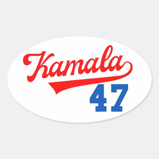 Kamala Harris 47. - Präsident 47. Ovaler Aufkleber (Vorderseite)