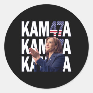 Kamala Harris 47. Präsident der USA Runder Aufkleber