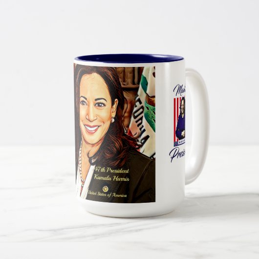 Kamala-Harris-47.-Präsident-USA_ Zweifarbige Tasse (VorderseiteRechts)