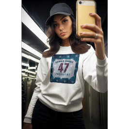 Kamala Harris 47 Präsident. Weiß Hoodie