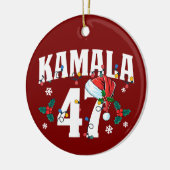 Kamala Harris 47 Präsidentin Merry Christmas Santa Keramik Ornament (Links)