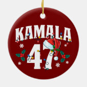 Kamala Harris 47 Präsidentin Merry Christmas Santa Keramik Ornament (Hinten)