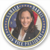 Kamala Harris 49. Vizepräsident Aufkleber (Vorderseite)