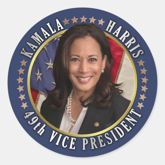 Kamala Harris 49. Vizepräsident Runder Aufkleber (Vorderseite)