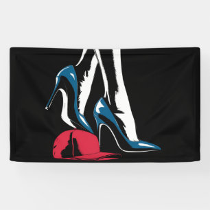 Kamala Harris Absätze treten auf Maga Hut Banner