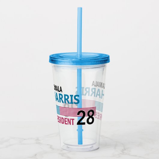 Kamala Harris Acryltrinkbecher (Vorderseite)