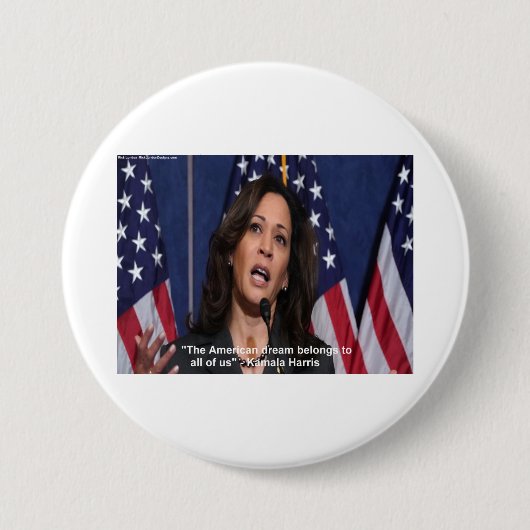Kamala Harris & American Dream Quote Button (Vorderseite)