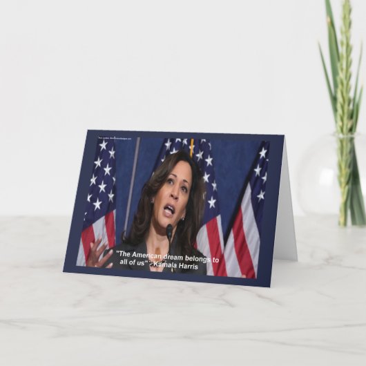 Kamala Harris & American Dream Quote Greetingcard Karte (Vorderseite)