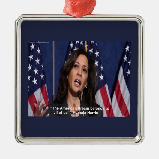 Kamala Harris & American Dream Quote Ornament (Vorne)