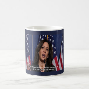 Kamala Harris & American Dream Zitat Kaffeetasse