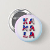 Kamala Harris American Flag Balloon Alphabets Nied Button (Vorne & Hinten)