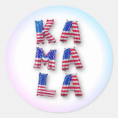 Kamala Harris American Flag Balloon Alphabets Nied Runder Aufkleber (Vorderseite)