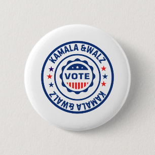 Kamala harris and walz 2024   Wahl 2024 Button