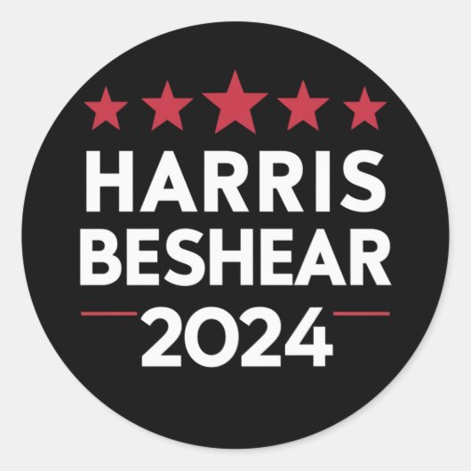 Kamala Harris Andy Beshear 2024 Harris Beshear 202 Runder Aufkleber (Vorderseite)