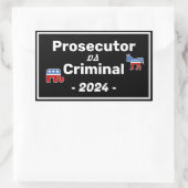 Kamala Harris Ansecutor VS Criminal Rechteckiger Aufkleber (Tasche)