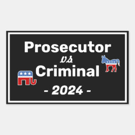 Kamala Harris Ansecutor VS Criminal Rechteckiger Aufkleber