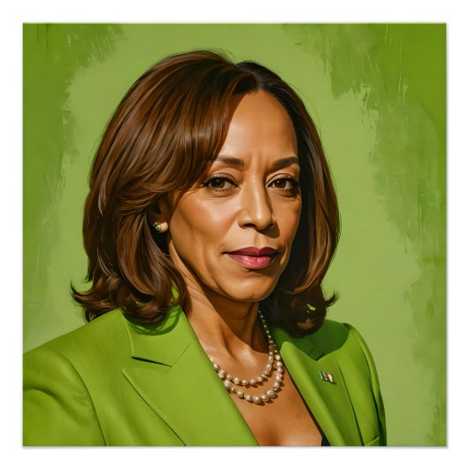 Kamala Harris Artistic Portrait, Grüne Version Poster (Vorderseite)