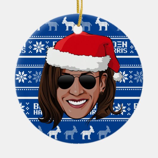 Kamala Harris Aviators Holiday Keramik Ornament (Vorne)