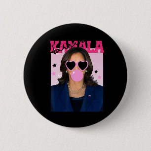 Kamala Harris bläst blubble Gum Pink Sungles Kama Button
