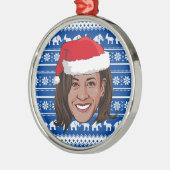 Kamala Harris Blue Holiday Keramik Ornament Aus Metall (Links)