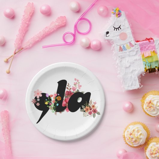 Kamala Harris Blume - Trendy Comma la Floral Pappteller (Party)