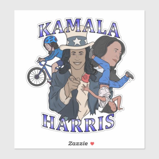 Kamala Harris Bootleg Rap Style Election Aufkleber (Blatt)