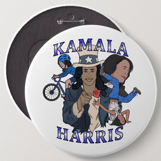 Kamala Harris Bootleg Rap Style Election Button (Vorne & Hinten)