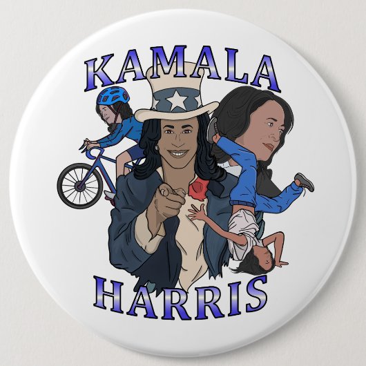 Kamala Harris Bootleg Rap Style Election Button (Vorderseite)