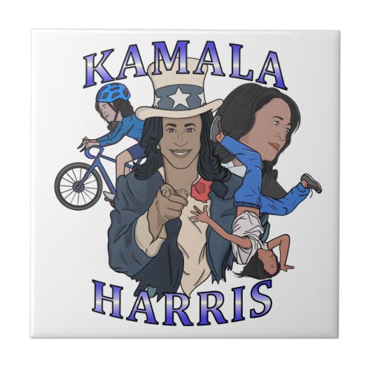 Kamala Harris Bootleg Rap Style Election Fliese (Vorderseite)