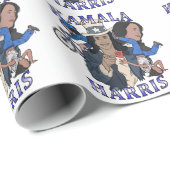 Kamala Harris Bootleg Rap Style Election Geschenkpapier (Rolleneckpunkt)
