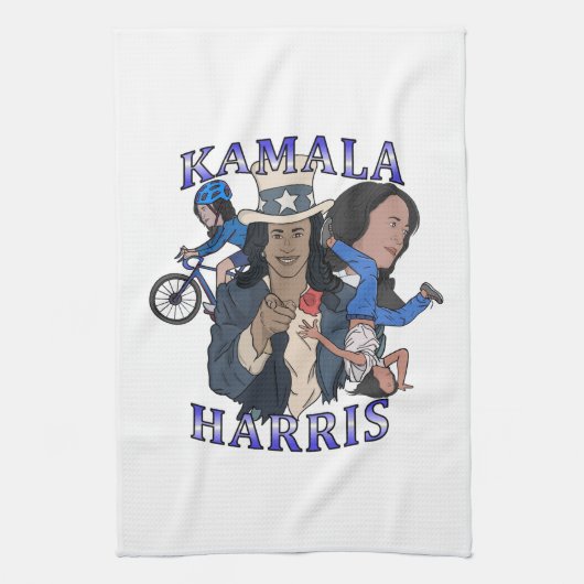 Kamala Harris Bootleg Rap Style Election Geschirrtuch (Vertikal)