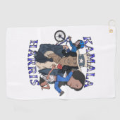 Kamala Harris Bootleg Rap Style Election Golfhandtuch (Horizontal)